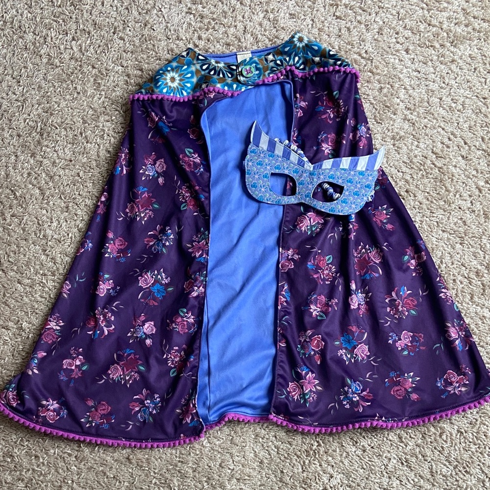 Matilda Jane Floral Purple and Blue Kids Costume Cape with Mask